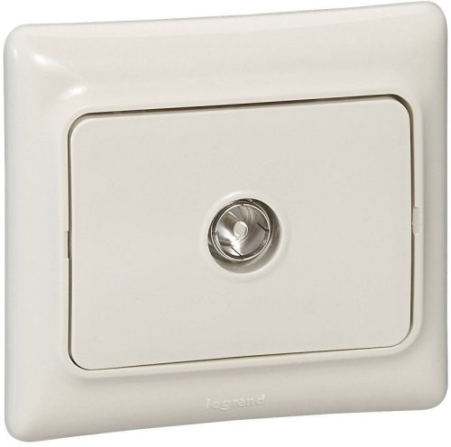 Розетка TV Проходная с рамкой Legrand Kaptika 1-м. слоновая кость фото Розетка TV Проходная с рамкой Legrand Kaptika 1-м. слоновая кость картинка